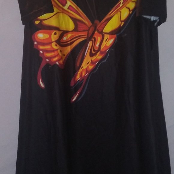 PLUS SIZE 5X COLD SHOULDER SWING BUTTERFLY DRESS - Picture 6 of 6